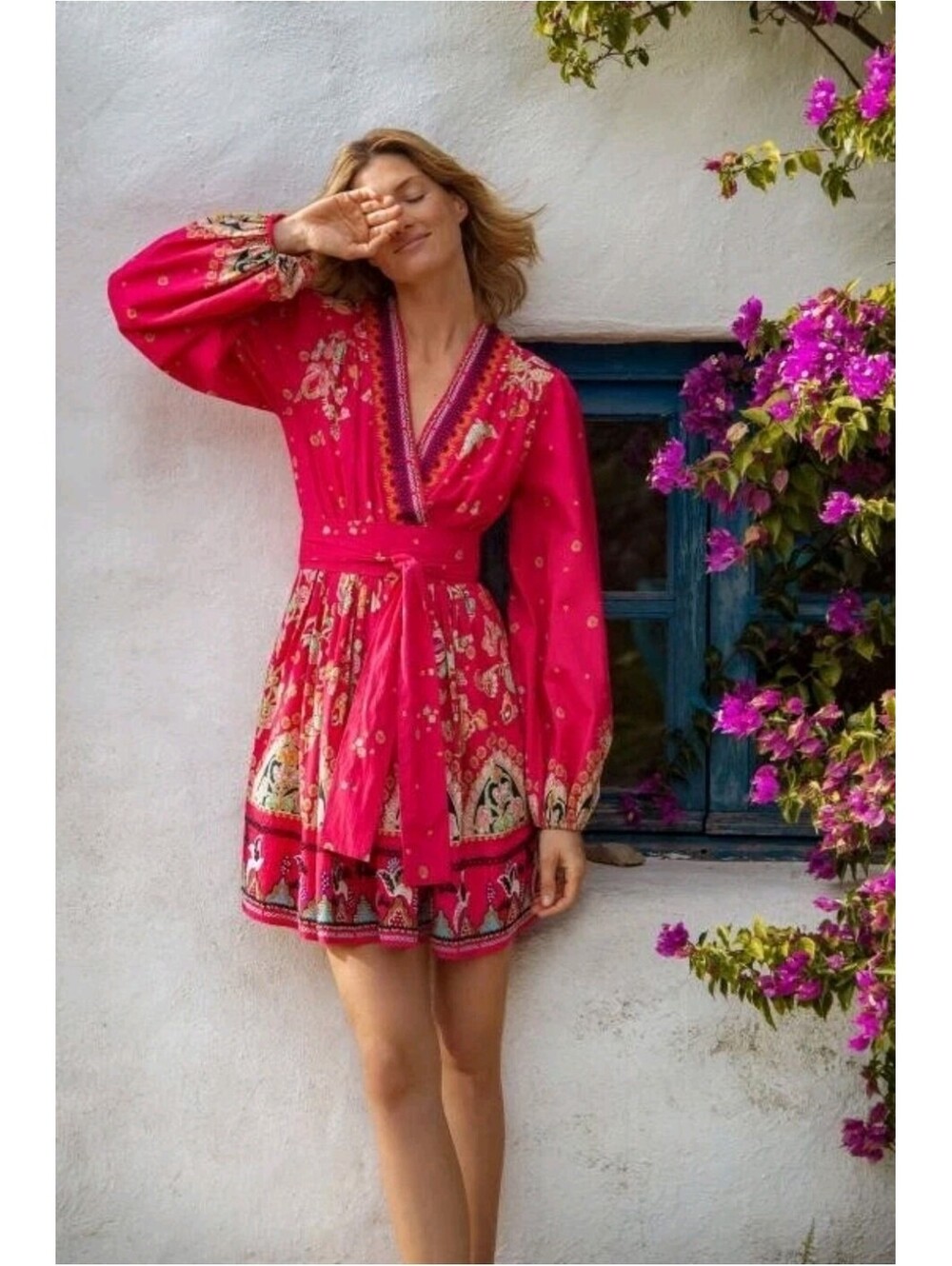 ANTHROPOLOGIE RAQUEL Dress Mini Women's Sz XS Embroidered Beaded Pink